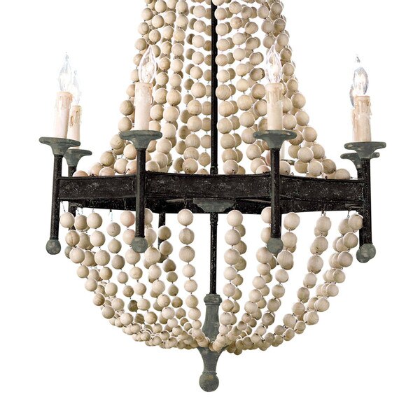 Wood Beaded Chandelier